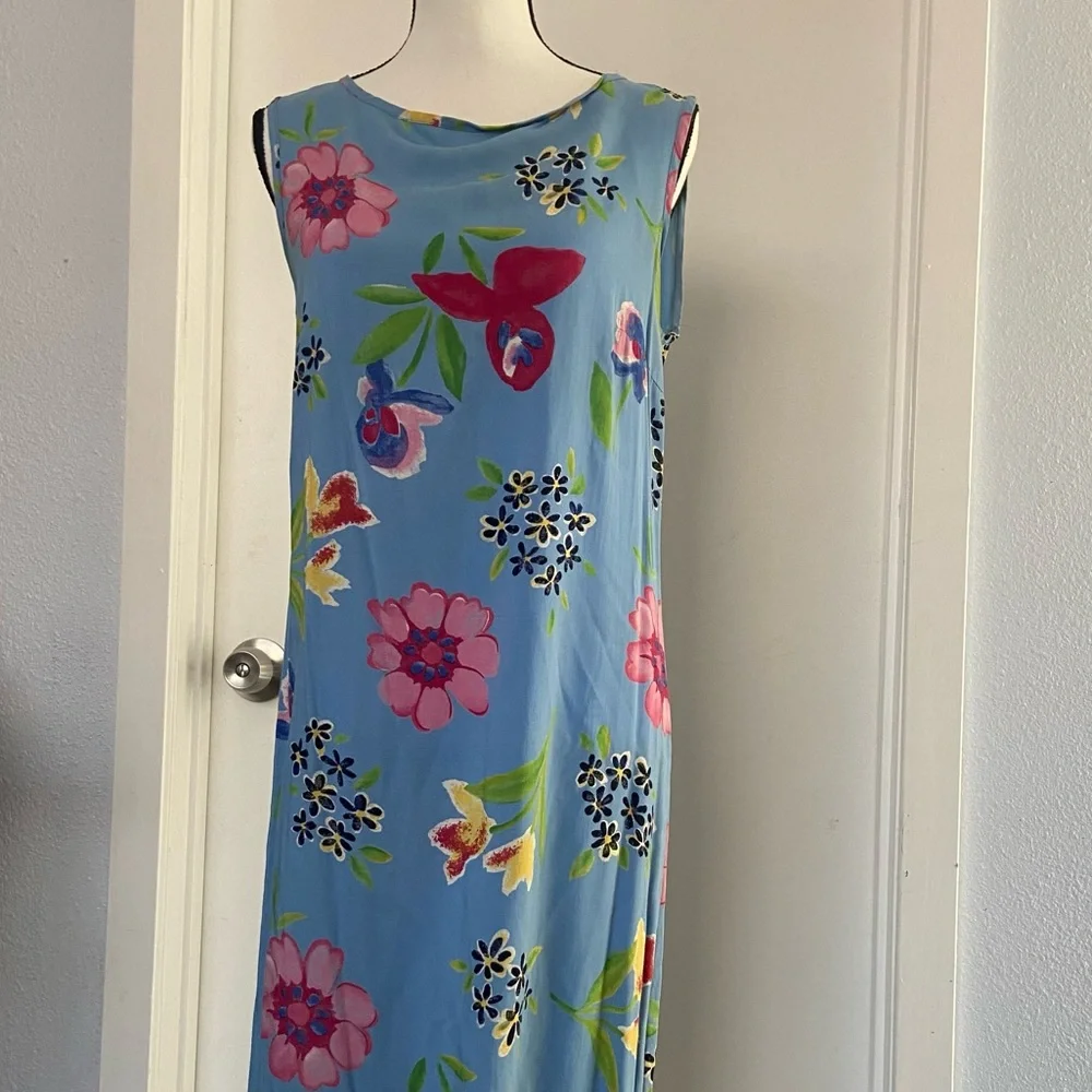 Dressing Clio 90s blue floral maxi dress - Picture 2 of 3